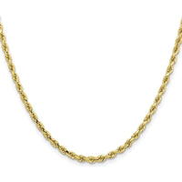 10K Yellow Gold 18" Diamond-Cut Rope Chain Necklace - 3.25mm Width