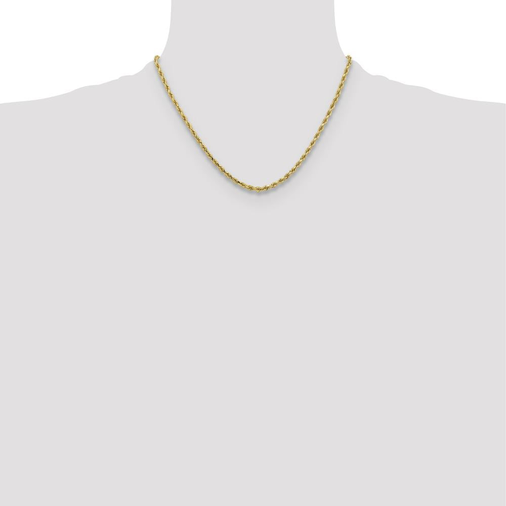 10K Yellow Gold 18" Diamond-Cut Rope Chain Necklace - 3.25mm Width
