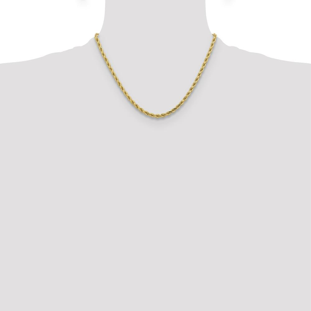 10K Yellow Gold 18" Diamond-Cut Rope Chain Necklace - 4.25mm Width