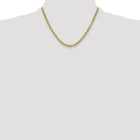 10K Yellow Gold 18" Diamond-Cut Semi-Solid Rope Chain - 5.5mm Width