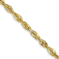 10K Yellow Gold 18" Extra-Light Diamond-Cut Rope Chain - 2.25mm Width