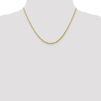 10K Yellow Gold 18" Extra-Light Diamond-Cut Rope Chain - 2.25mm Width
