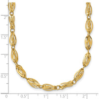 10K Yellow Gold 18" Fancy Link Necklace with Polished Finish