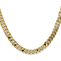 10K Yellow Gold 18" Flat Beveled Curb Chain - 6.75mm Width