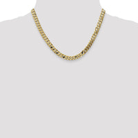 10K Yellow Gold 18" Flat Beveled Curb Chain - 6.75mm Width