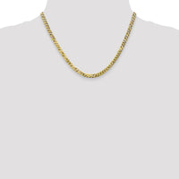10K Yellow Gold 18" Flat Beveled Curb Chain Necklace - 4.75mm Width