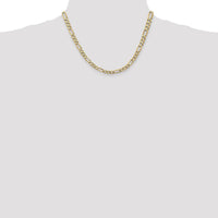 10K Yellow Gold 18" Flat Figaro Chain Necklace - 5.25mm Wide