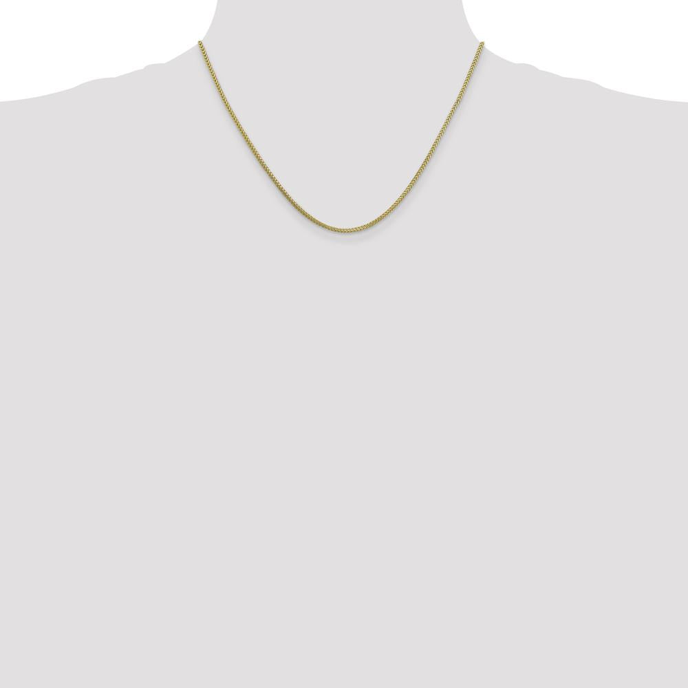 10K Yellow Gold 18" Franco Chain Necklace - 1.3mm Width