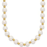 10K Yellow Gold 18" Freshwater Cultured Pearl Beaded Necklace - 6-7mm Pearls