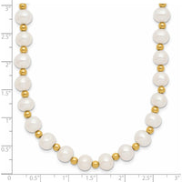 10K Yellow Gold 18" Freshwater Cultured Pearl Beaded Necklace - 6-7mm Pearls