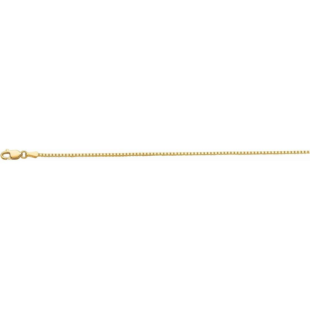10K Yellow Gold 18" Octagonal Box Chain Necklace - 1.2mm Width by Orozza Fine Jewelry
