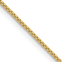 10K Yellow Gold 18" Polished Box Chain Necklace - 0.9mm Width