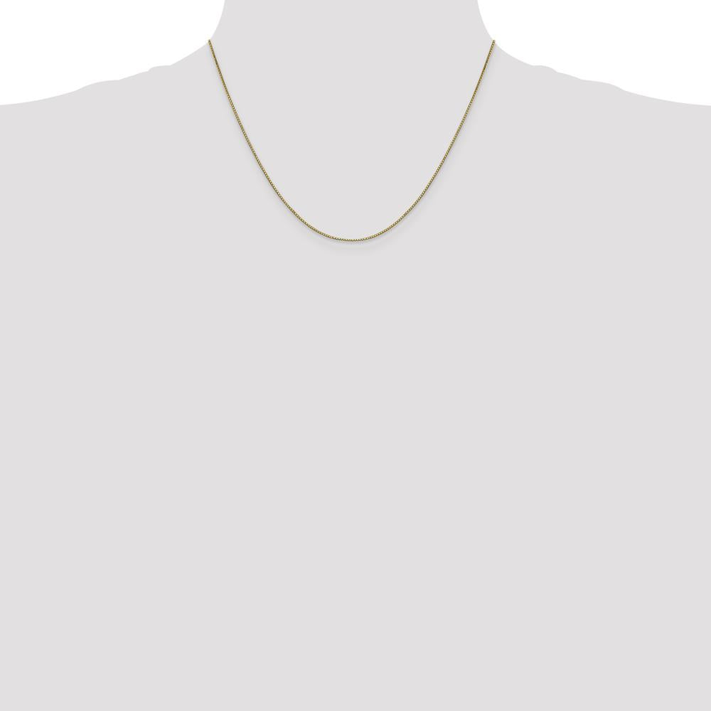 10K Yellow Gold 18" Polished Box Chain Necklace - 0.9mm Width