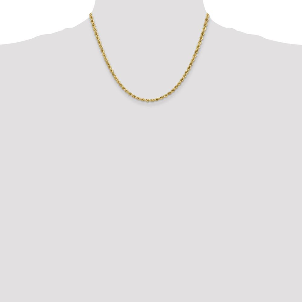 10K Yellow Gold 18" Rope Chain Necklace - 3.65mm Width