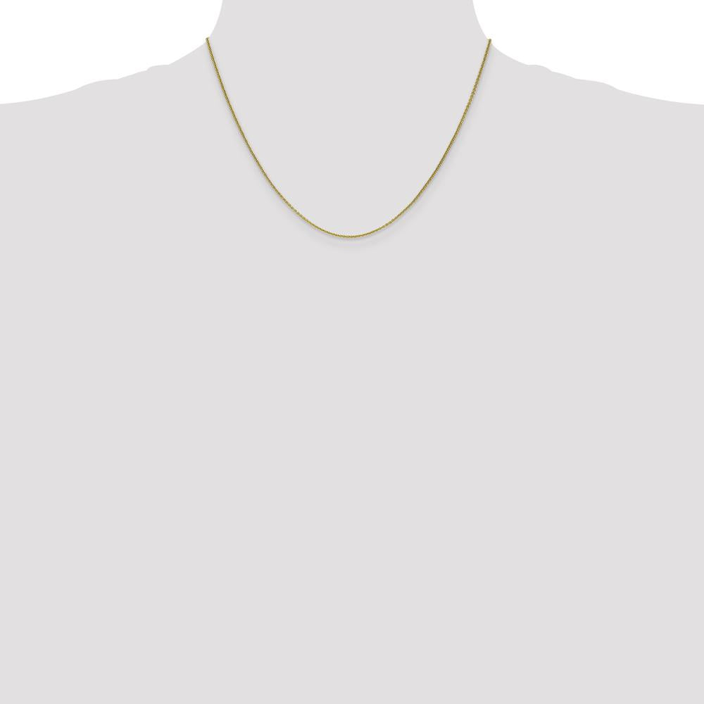 10K Yellow Gold 18" Round Open Link Cable Chain - 1mm Width