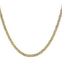 10K Yellow Gold 18" Semi-Solid Anchor Chain Necklace - 3.2mm Width