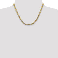 10K Yellow Gold 18" Semi-Solid Anchor Chain Necklace - 5.5mm Width