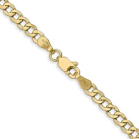 10K Yellow Gold 18" Semi-Solid Curb Link Chain - 3.35mm Width