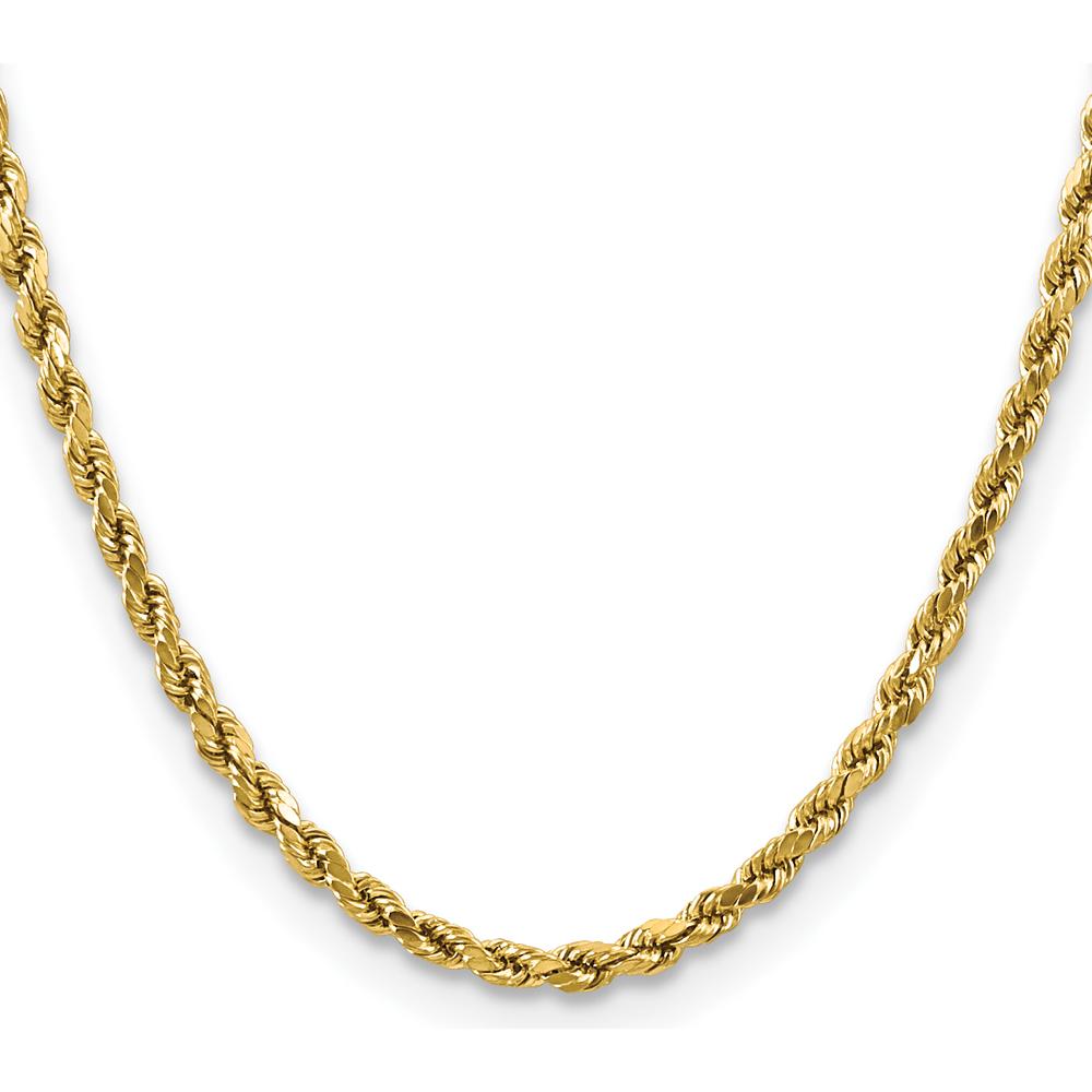 10K Yellow Gold 18" Semi-Solid Diamond-Cut Rope Chain - 4mm Width
