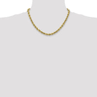 10K Yellow Gold 18" Semi-Solid Diamond-Cut Rope Chain - 4mm Width