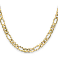 10K Yellow Gold 18" Semi-Solid Figaro Chain Necklace - 6.25mm Width