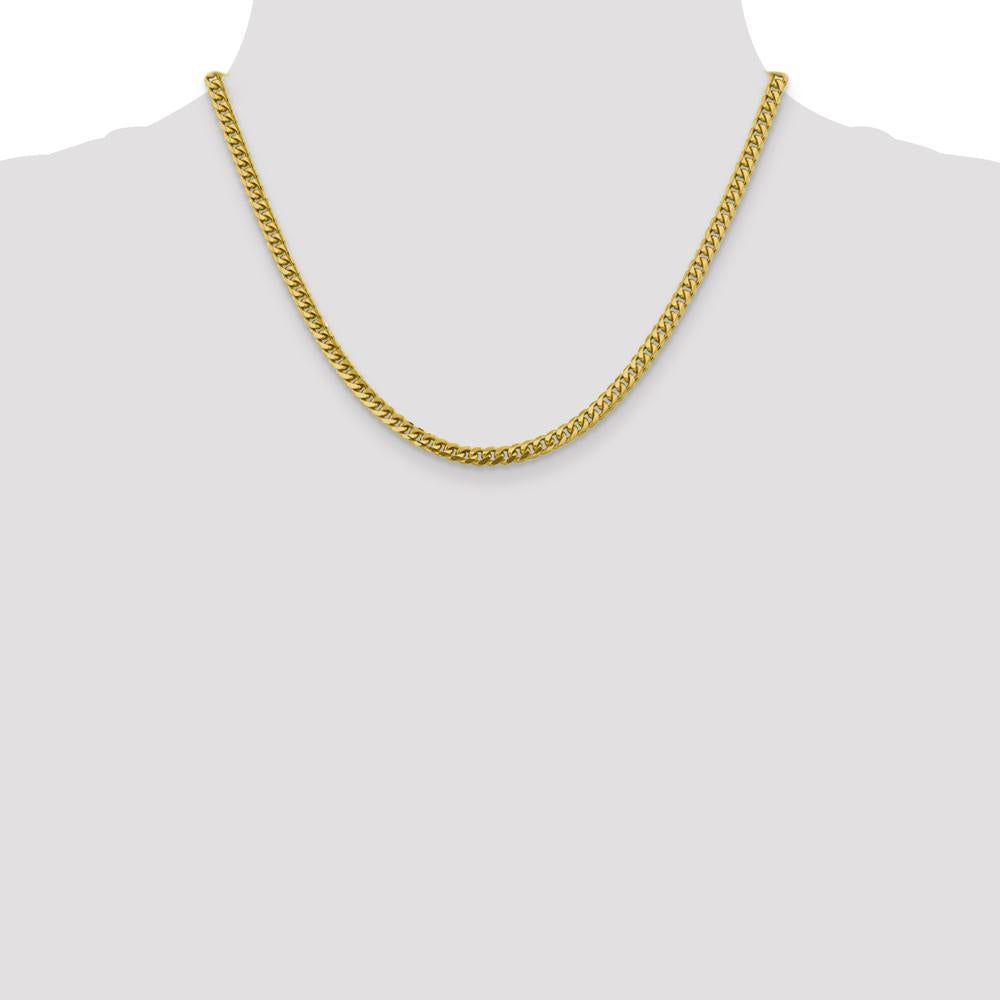 10K Yellow Gold 18" Solid Miami Cuban Chain Necklace - 4.25mm Width