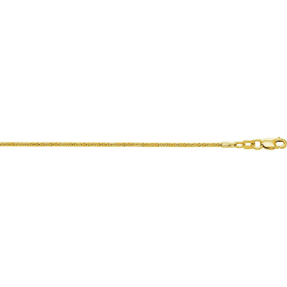 10K Yellow Gold 18" Sparkle Chain Necklace with Diamond-Cut Finish - 1.5mm by Orozza Fine Jewelry