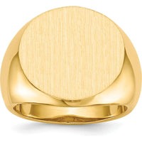 10K Yellow Gold 18x18mm Open Back Men's Engravable Signet Ring