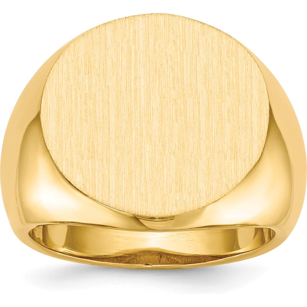 10K Yellow Gold 18x18mm Open Back Men's Engravable Signet Ring
