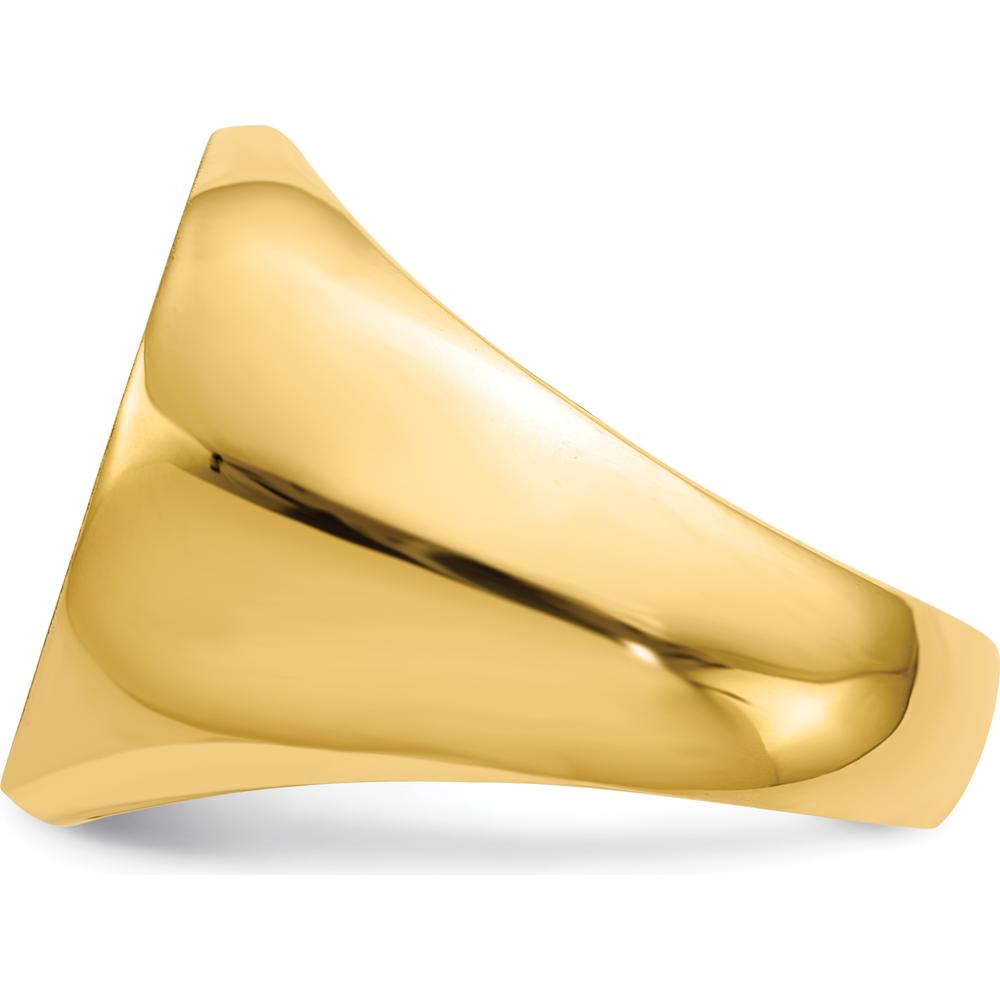 10K Yellow Gold 18x18mm Open Back Men's Engravable Signet Ring