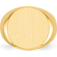 10K Yellow Gold 18x18mm Open Back Men's Engravable Signet Ring