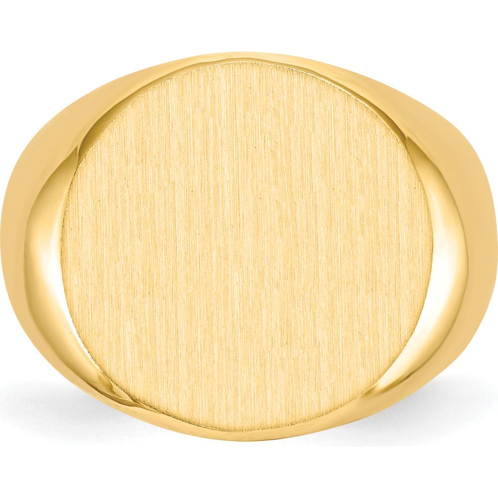 10K Yellow Gold 18x18mm Open Back Men's Engravable Signet Ring