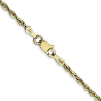 10K Yellow Gold 2.0mm Extra-Light Diamond Cut Rope Chain Necklace - 20"