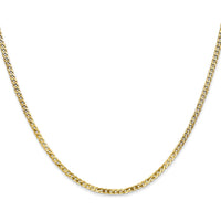 10K Yellow Gold 2.2mm Flat Beveled Curb Chain - 24" Length