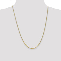 10K Yellow Gold 2.2mm Flat Beveled Curb Chain - 24" Length