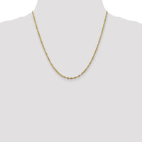 10K Yellow Gold 2.50mm Extra-Light Diamond Cut Rope Chain - 20"