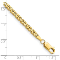 10K Yellow Gold 2.5mm Byzantine Chain Bracelet - 8in Length
