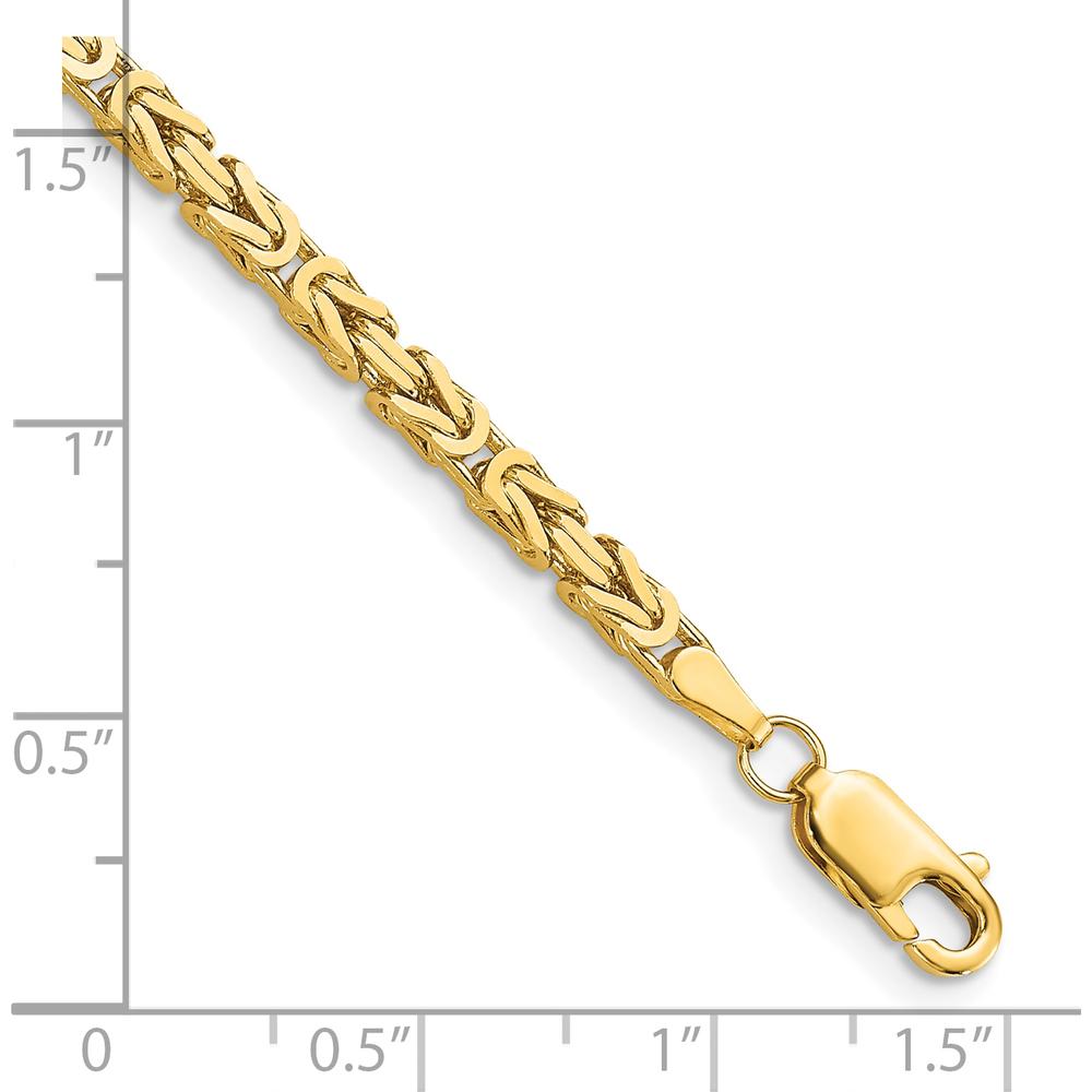 10K Yellow Gold 2.5mm Byzantine Chain Bracelet - 8in Length