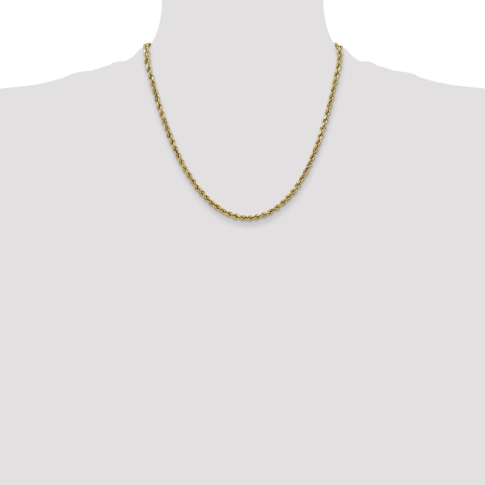 10K Yellow Gold 2.5mm Diamond-Cut Rope Chain Necklace - 20"
