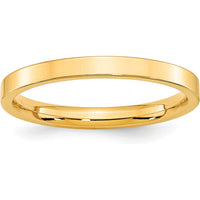 10K Yellow Gold 2.5mm Flat Comfort Fit Wedding Band Ring - Size 4