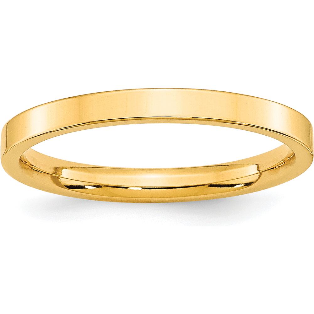10K Yellow Gold 2.5mm Flat Comfort Fit Wedding Band Ring - Size 4