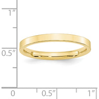 10K Yellow Gold 2.5mm Flat Comfort Fit Wedding Band Ring - Size 4