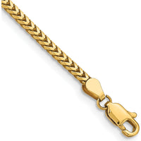 10K Yellow Gold 2.5mm Franco Chain Bracelet - 7"