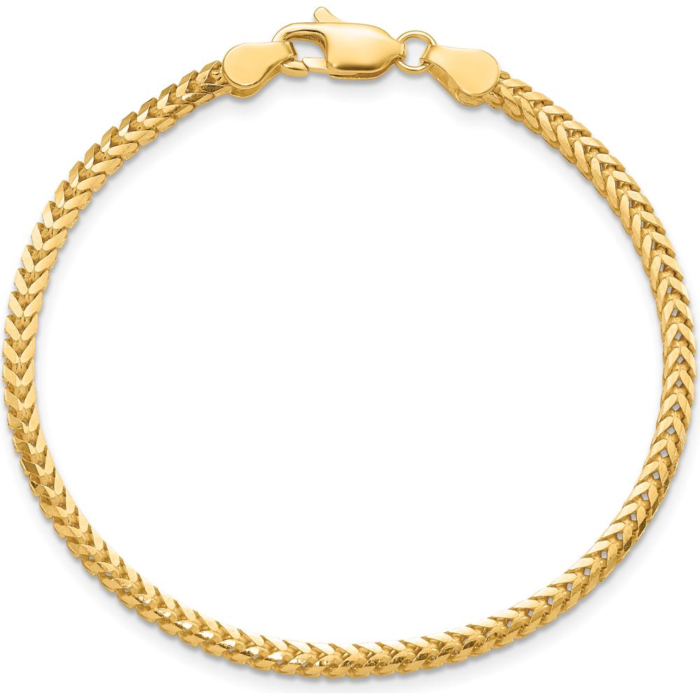 10K Yellow Gold 2.5mm Franco Chain Bracelet - 7"