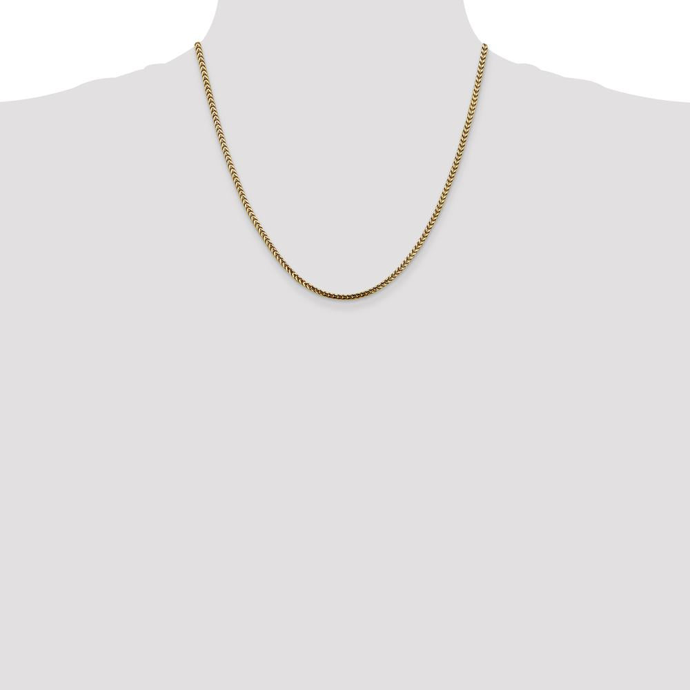 10K Yellow Gold 2.5mm Franco Chain Necklace - 20"