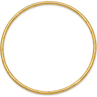 10K Yellow Gold 2.5mm Grooved Slip-On Bangle - Polished Finish