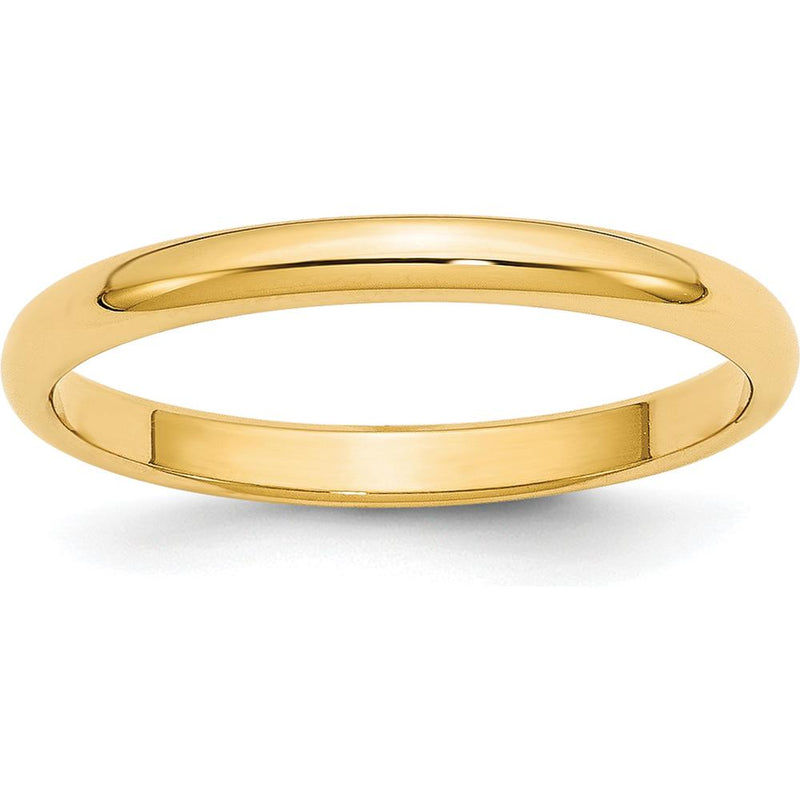 10K Yellow Gold 2.5mm Half Round Wedding Band - Size 11