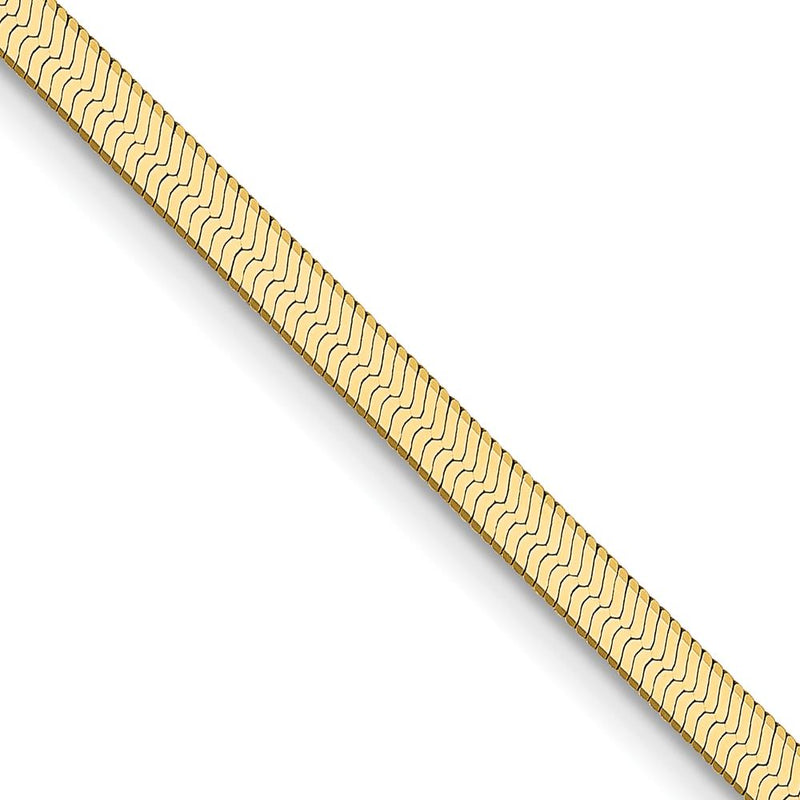 10K Yellow Gold 2.5mm Herringbone Chain Necklace - 18" Long