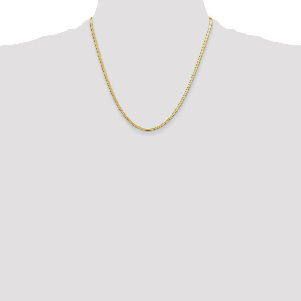 10K Yellow Gold 2.5mm Herringbone Chain with Lobster Clasp - 20" Length
