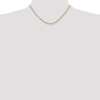 10K Yellow Gold 2.5mm Semi-Solid Rope Chain Necklace - 16" Length